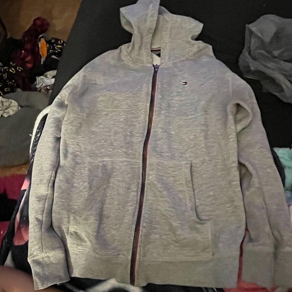Tommy Hilfiger Light Gray Zip-Up Hoodie